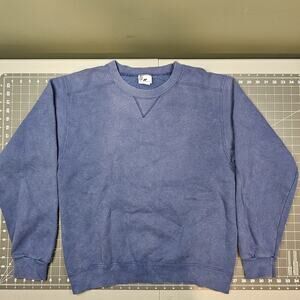 Vintage Pro Spirit Sweatshirt Medium Blue Cotton Crew Neck Blank 90s Minimalist